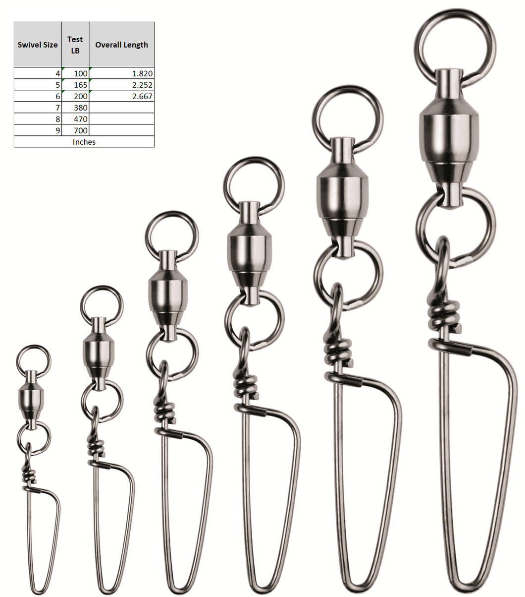 BALL BEARING SWIVELS 2 WELDED RINGS AND COAST LOCK SNAP