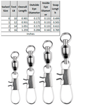 Load image into Gallery viewer, BALL BEARING SWIVEL, SPLIT RING WITH INTERLOCK SNAP (NICKEL)
