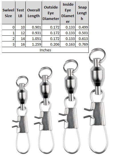 BALL BEARING SWIVEL, SPLIT RING WITH INTERLOCK SNAP (NICKEL)